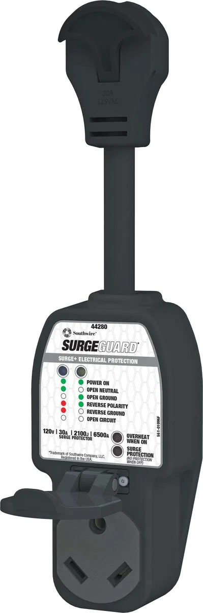 44280 – SOUTHWIRE Surge Protector, Handles The High Power Consumption Demands Of RV Portable 30 Amp 120 Volt With Wea...